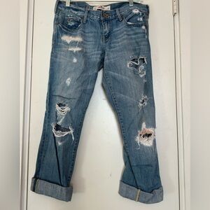 Hollister Light Blue Distressed Straight Leg Jeans